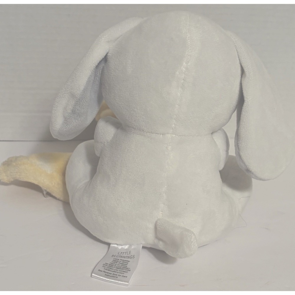 Little Beginnings Soft Puppy Lt Gray Yellow Polka Dot Blanket Lovey Plush Animal - Picture 2 of 4